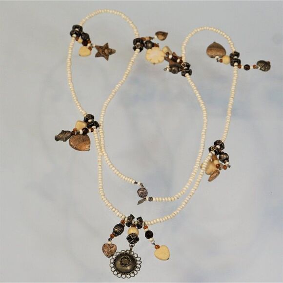 Iris Lane Necklace 1980s Designer Signed One of a Kind Vintage Beach Boho - Picture 7 of 12